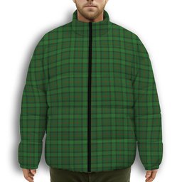 ScotsTee Shop Scottish Ross Hunting 3 Premium Tartan Collar Down Jacket Winter White Duck Down Plaid