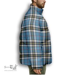 ScotsTee Shop Scottish Thompson Society Premium Tartan Collar Down Jacket Winter White Duck Down Plaid