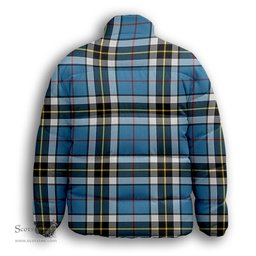 ScotsTee Shop Scottish Thompson Society Premium Tartan Collar Down Jacket Winter White Duck Down Plaid