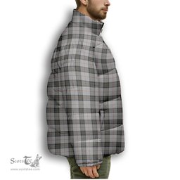ScotsTee Shop Scottish MacPherson 10 Premium Tartan Collar Down Jacket Winter White Duck Down Plaid