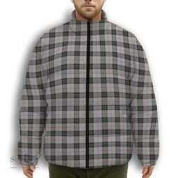 ScotsTee Shop Scottish MacPherson 10 Premium Tartan Collar Down Jacket Winter White Duck Down Plaid