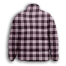 ScotsTee Shop Scottish MacPherson Hunting Modern Premium Tartan Collar Down Jacket Winter White Duck Down Plaid