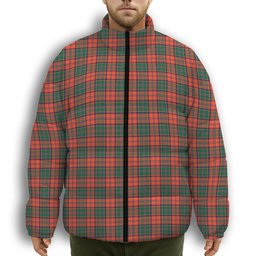 ScotsTee Shop Scottish Stewart of Appin Ancient Premium Tartan Collar Down Jacket Winter White Duck Down Plaid