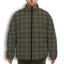 ScotsTee Shop Scottish MacPhee Hunting Modern Premium Tartan Collar Down Jacket Winter White Duck Down Plaid