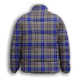 ScotsTee Shop Scottish Yes Scotland Premium Tartan Collar Down Jacket Winter White Duck Down Plaid