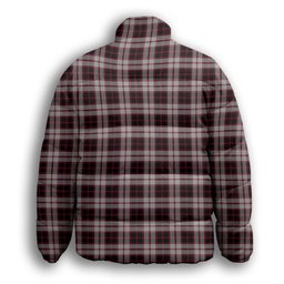 ScotsTee Shop Scottish MacPherson Premium Tartan Collar Down Jacket Winter White Duck Down Plaid