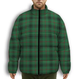 ScotsTee Shop Scottish MacArthur-Fox Ancient Premium Tartan Collar Down Jacket Winter White Duck Down Plaid