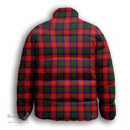 ScotsTee Shop Scottish Riddell Premium Tartan Collar Down Jacket Winter White Duck Down Plaid