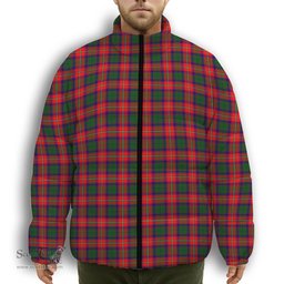 ScotsTee Shop Scottish Riddell Premium Tartan Collar Down Jacket Winter White Duck Down Plaid