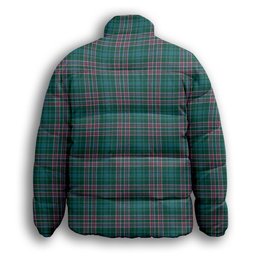 ScotsTee Shop Scottish Ralston USA Modern Premium Tartan Collar Down Jacket Winter White Duck Down Plaid