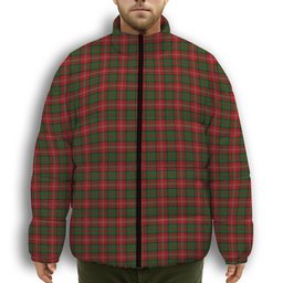 ScotsTee Shop Scottish Nisbet Premium Tartan Collar Down Jacket Winter White Duck Down Plaid
