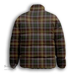 ScotsTee Shop Scottish MacKay of Strathnaver Premium Tartan Collar Down Jacket Winter White Duck Down Plaid