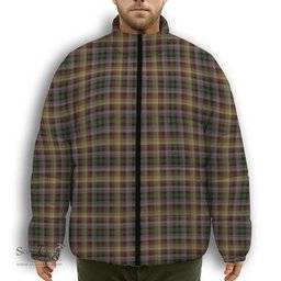 ScotsTee Shop Scottish MacKay of Strathnaver Premium Tartan Collar Down Jacket Winter White Duck Down Plaid