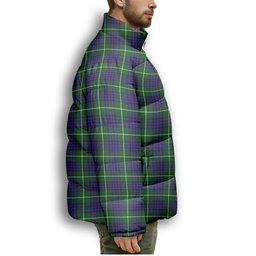 ScotsTee Shop Scottish MacIntyre Hunting Modern Premium Tartan Collar Down Jacket Winter White Duck Down Plaid