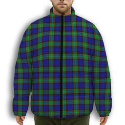 ScotsTee Shop Scottish Sempill Modern Premium Tartan Collar Down Jacket Winter White Duck Down Plaid