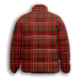 ScotsTee Shop Scottish MacKinnon Modern Premium Tartan Collar Down Jacket Winter White Duck Down Plaid