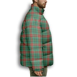 ScotsTee Shop Scottish Muirhead Modern Premium Tartan Collar Down Jacket Winter White Duck Down Plaid