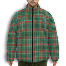 ScotsTee Shop Scottish Muirhead Modern Premium Tartan Collar Down Jacket Winter White Duck Down Plaid