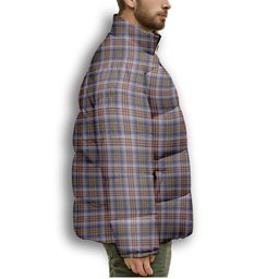 ScotsTee Shop Scottish Lysaght Dress Premium Tartan Collar Down Jacket Winter White Duck Down Plaid