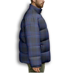 ScotsTee Shop Scottish Morgan Premium Tartan Collar Down Jacket Winter White Duck Down Plaid