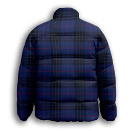 ScotsTee Shop Scottish Morgan Premium Tartan Collar Down Jacket Winter White Duck Down Plaid