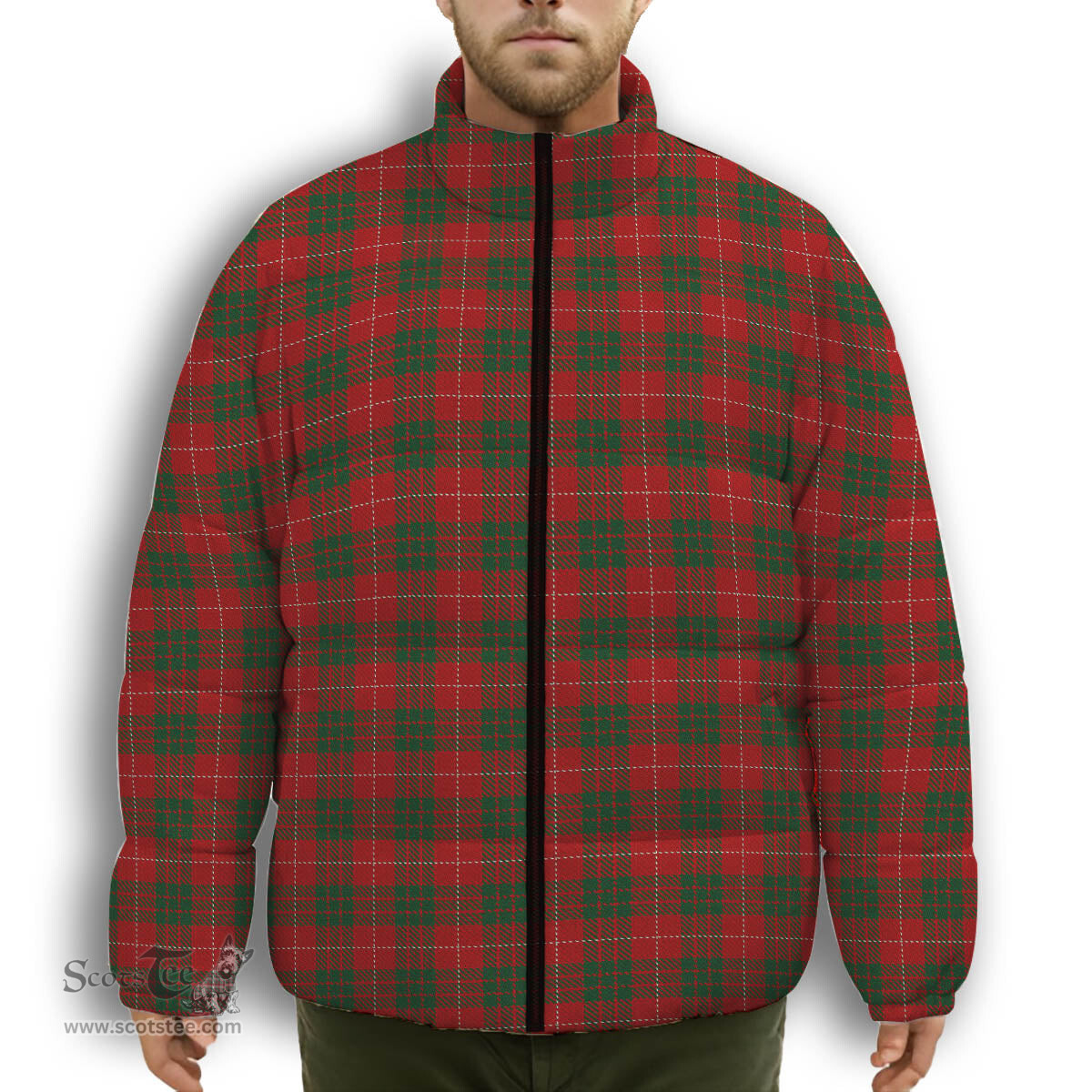 ScotsTee Shop Scottish MacGregor of Balquhidder Premium Tartan Collar Down Jacket Winter White Duck Down Plaid