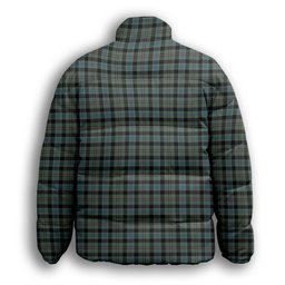 ScotsTee Shop Scottish Ogilvie (Ogilvy) Hunting Premium Tartan Collar Down Jacket Winter White Duck Down Plaid