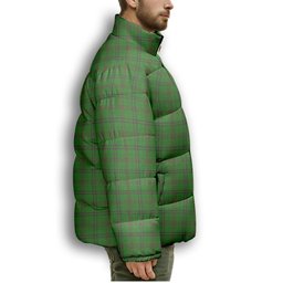 ScotsTee Shop Scottish O'Brien Scotch Corner Premium Tartan Collar Down Jacket Winter White Duck Down Plaid
