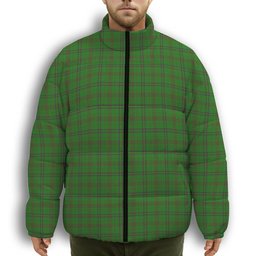 ScotsTee Shop Scottish O'Brien Scotch Corner Premium Tartan Collar Down Jacket Winter White Duck Down Plaid