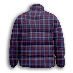 ScotsTee Shop Scottish Parker USA Premium Tartan Collar Down Jacket Winter White Duck Down Plaid