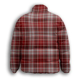 ScotsTee Shop Scottish MacDougall Dress Premium Tartan Collar Down Jacket Winter White Duck Down Plaid