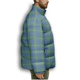 ScotsTee Shop Scottish MacIntyre Hunting Ancient Premium Tartan Collar Down Jacket Winter White Duck Down Plaid