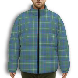 ScotsTee Shop Scottish MacIntyre Hunting Ancient Premium Tartan Collar Down Jacket Winter White Duck Down Plaid