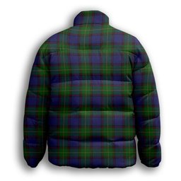ScotsTee Shop Scottish Sinclair Brown Premium Tartan Collar Down Jacket Winter White Duck Down Plaid