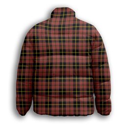 ScotsTee Shop Scottish MacAlister of Skye Ancient Premium Tartan Collar Down Jacket Winter White Duck Down Plaid