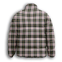 ScotsTee Shop Scottish MacPherson Dress Ancient Premium Tartan Collar Down Jacket Winter White Duck Down Plaid