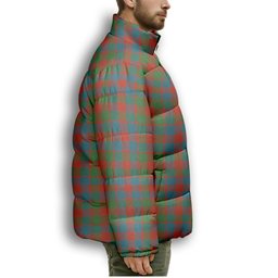 ScotsTee Shop Scottish MacGowan Ancient Premium Tartan Collar Down Jacket Winter White Duck Down Plaid