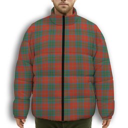 ScotsTee Shop Scottish MacPherson of Cluny Ancient Premium Tartan Collar Down Jacket Winter White Duck Down Plaid