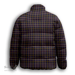 ScotsTee Shop Scottish Rutherford Simon Travis Alan Hunting Premium Tartan Collar Down Jacket Winter White Duck Down Plaid