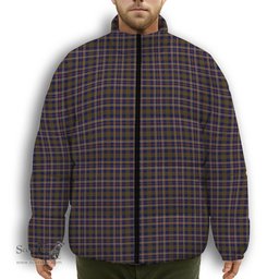ScotsTee Shop Scottish Rutherford Simon Travis Alan Hunting Premium Tartan Collar Down Jacket Winter White Duck Down Plaid