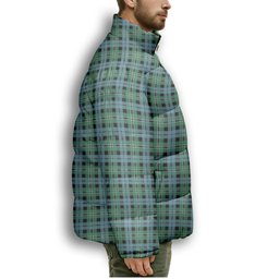ScotsTee Shop Scottish Melville Modern Premium Tartan Collar Down Jacket Winter White Duck Down Plaid