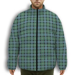 ScotsTee Shop Scottish Melville Modern Premium Tartan Collar Down Jacket Winter White Duck Down Plaid
