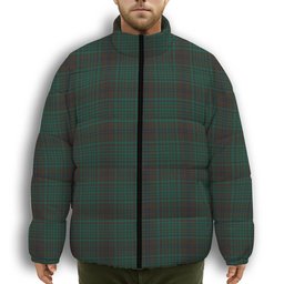 ScotsTee Shop Scottish McGillivray Hunting Modern Premium Tartan Collar Down Jacket Winter White Duck Down Plaid