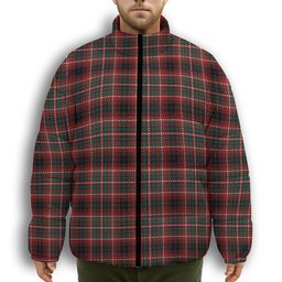 ScotsTee Shop Scottish Innes of Cowie Modern Premium Tartan Collar Down Jacket Winter White Duck Down Plaid