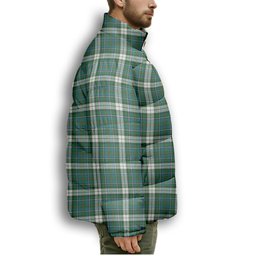 ScotsTee Shop Scottish McInnes Dress Ancient Premium Tartan Collar Down Jacket Winter White Duck Down Plaid