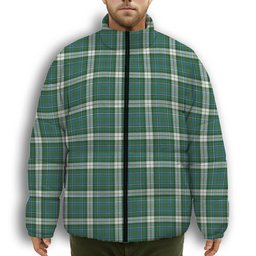 ScotsTee Shop Scottish McInnes Dress Ancient Premium Tartan Collar Down Jacket Winter White Duck Down Plaid