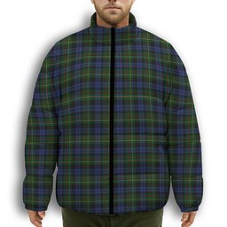 ScotsTee Shop Scottish Gow Hunting 2 Premium Tartan Collar Down Jacket Winter White Duck Down Plaid