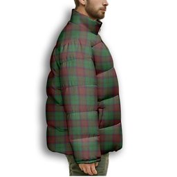 ScotsTee Shop Scottish McInery Premium Tartan Collar Down Jacket Winter White Duck Down Plaid