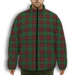 ScotsTee Shop Scottish McInery Premium Tartan Collar Down Jacket Winter White Duck Down Plaid