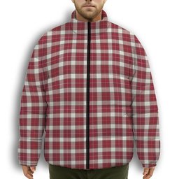 ScotsTee Shop Scottish McPhee Dress Modern Premium Tartan Collar Down Jacket Winter White Duck Down Plaid